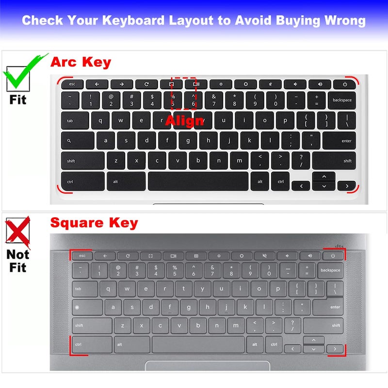 MUBUY-GOL Keyboard Cover for Acer Chromebook Spin 11 311 C733 CP311 511 512 |Chromebook Spin 713 CP713 R13 CB5-312T R13 |Chromebook 11 R11 N7 CB3-132 CP311 C738T C731 C732 C771 11.6" |Chromebook 14 15 -BK - Image 2